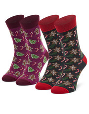 Skarpety damskie Zestaw 2 par wysokich skarpet unisex Xmas Socks Balls Adult Gifts Pak 2 Kolorowy - modivo.pl Rainbow Socks