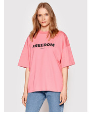 Bluzka T-Shirt Unisex Brooklyn Heavy Jersey Różowy Oversize - modivo.pl Americanos