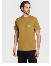 T-shirt - koszulka męska Carhartt WIP T-Shirt Pocket I030434 Brązowy Regular Fit - modivo.pl Carhartt Wip