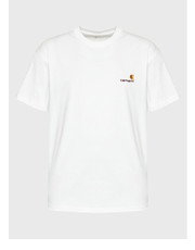 T-shirt - koszulka męska Carhartt WIP T-Shirt American Script I029956 Biały Regular Fit - modivo.pl Carhartt Wip