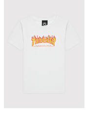 Bluzka T-Shirt Flame Logo Biały Regular Fit - modivo.pl Thrasher