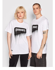 Bluzka T-Shirt Unisex Spray Biały Regular Fit - modivo.pl Diamante Wear