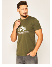 T-shirt - koszulka męska T-Shirt Basic 100501 Zielony Regular Fit - modivo.pl Alpha Industries