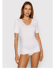 Bluzka T-Shirt Cotton Seamless 1603 Biały Slim Fit - modivo.pl Hanro