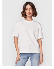 Bluzka T-Shirt Basic 10469 Biały Regular Fit - modivo.pl Gina Tricot