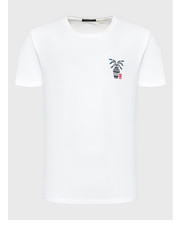 T-shirt - koszulka męska T-Shirt Life Is Too Short AL025-01-G002 Biały Regular Fit - modivo.pl Kaotiko