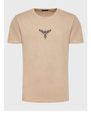T-shirt - koszulka męska T-Shirt Phoenix AL015-02-G002 Beżowy Regular Fit - modivo.pl Kaotiko