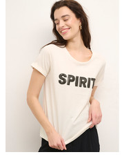 Bluzka T-Shirt Tris 10610815 Biały Regular Fit - modivo.pl Cream