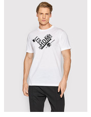 T-shirt - koszulka męska T-Shirt LMT216611P Biały Regular Fit - modivo.pl Les Hommes