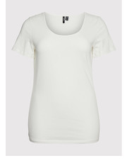 Bluzka T-Shirt Paxi 10251961 Biały Slim Fit - modivo.pl Vero Moda Curve