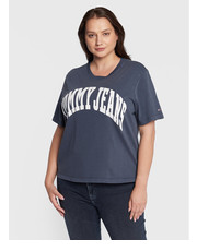 Bluzka T-Shirt College DW0DW13001 Granatowy Oversize - modivo.pl Tommy Jeans Curve
