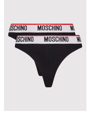 Bielizna damska MOSCHINO Underwear & Swim Komplet 2 par stringów 4744 9003 Czarny - modivo.pl Moschino Underwear & Swim