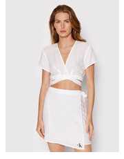 Bluzka T-Shirt KW0KW01775 Biały Regular Fit - modivo.pl Calvin Klein Swimwear