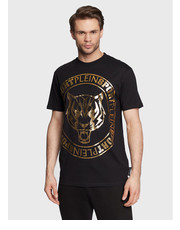 T-shirt - koszulka męska T-Shirt Tiger FABC MTK5733 PJY002N Czarny Regular Fit - modivo.pl Plein Sport