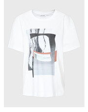 Bluzka T-Shirt Inclu Photo Print K20K205462 Biały Regular Fit - modivo.pl Calvin Klein Curve
