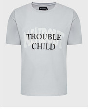 Bluzka T-Shirt Unisex Trouble Child Szary Oversize - modivo.pl Mindout
