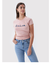 Bluzka T-Shirt 124326 Biały Regular Fit - modivo.pl Salsa