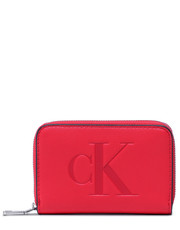 Portfel Mały Portfel Damski Sculpted Med Zip Around Mono K60K610096 Czerwony - modivo.pl Calvin Klein Jeans