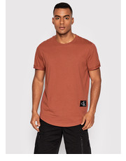 T-shirt - koszulka męska T-Shirt J30J315319 Brązowy Regular Fit - modivo.pl Calvin Klein Jeans