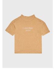 Bluzka T-Shirt IG0IG01787 Brązowy Regular Fit - modivo.pl Calvin Klein Jeans