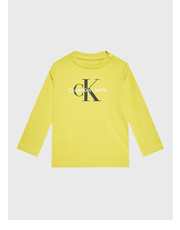 Bluzka Bluzka Monogram IN0IN00005 Żółty Regular Fit - modivo.pl Calvin Klein Jeans