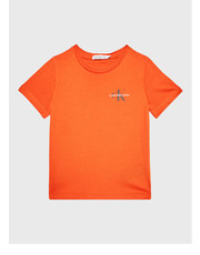 Bluzka T-Shirt Chest Monogram IB0IB01231 Pomarańczowy Regular Fit - modivo.pl Calvin Klein Jeans