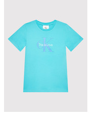 Bluzka T-Shirt Pride Monogram Logo IU0IU00339 Niebieski Regular Fit - modivo.pl Calvin Klein Jeans