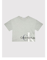 Bluzka T-Shirt Mixed Monogram IG0IG01289 Szary Relaxed Fit - modivo.pl Calvin Klein Jeans
