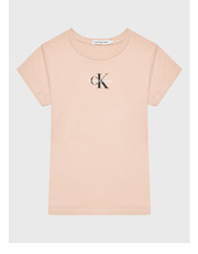 Bluzka T-Shirt Micro Monogram IG0IG01470 Różowy Regular Fit - modivo.pl Calvin Klein Jeans