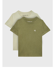 Bluzka Komplet 2 t-shirtów IB0IB01093 Zielony Regular Fit - modivo.pl Calvin Klein Jeans