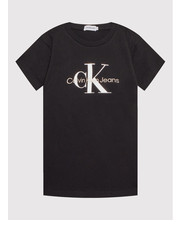 Bluzka T-Shirt Reflective Monogram IG0IG01347 Czarny Slim Fit - modivo.pl Calvin Klein Jeans