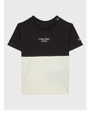 Bluzka T-Shirt Colour Block IN0IN00002 Czarny Regular Fit - modivo.pl Calvin Klein Jeans