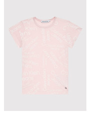 Bluzka T-Shirt Stacked logo IG0IG01352 Różowy Regular Fit - modivo.pl Calvin Klein Jeans