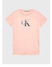 Bluzka T-Shirt Gradient Monogram IG0IG01785 Różowy Regular Fit - modivo.pl Calvin Klein Jeans