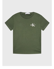 Bluzka T-Shirt Chest Monogram IB0IB01231 Zielony Regular Fit - modivo.pl Calvin Klein Jeans