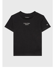Bluzka T-Shirt Stack Logo IN0IN00021 Czarny Regular Fit - modivo.pl Calvin Klein Jeans