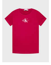 Bluzka T-Shirt Micro Monogram IG0IG01470 Bordowy Slim Fit - modivo.pl Calvin Klein Jeans