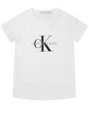 Bluzka T-Shirt Monogram Logo IU0IU00068 Biały Regular Fit - modivo.pl Calvin Klein Jeans