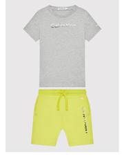 Bluzka Komplet t-shirt i szorty sportowe Split Logo IB0IB01245 Kolorowy Regular Fit - modivo.pl Calvin Klein Jeans