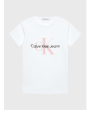 Bluzka T-Shirt Monogram Logo IU0IU00267 Biały Regular Fit - modivo.pl Calvin Klein Jeans