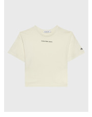 Bluzka T-Shirt Logo IG0IG01536 Écru Boxy Fit - modivo.pl Calvin Klein Jeans