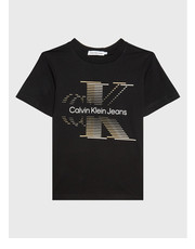 Bluzka T-Shirt Lined Monogram IB0IB01577 Czarny Regular Fit - modivo.pl Calvin Klein Jeans