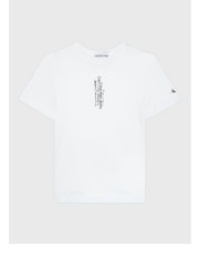 Bluzka T-Shirt Repeat Inst. Logo IB0IB01569 Biały Regular Fit - modivo.pl Calvin Klein Jeans