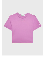 Bluzka T-Shirt IG0IG01536 Fioletowy Boxy Fit - modivo.pl Calvin Klein Jeans