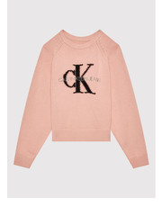 Sweter Sweter Monogram Logo IG0IG01149 Różowy Regular Fit - modivo.pl Calvin Klein Jeans