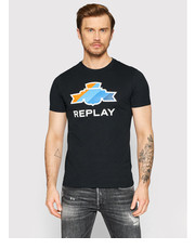 T-shirt - koszulka męska T-Shirt M6016.000.22980P Czarny Regular Fit - modivo.pl Replay