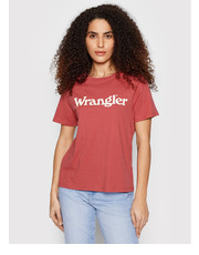 Bluzka T-Shirt W7N4GHXGH Czerwony Regular Fit - modivo.pl Wrangler