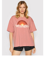 Bluzka T-Shirt Girlfriend W7R9GHXS7 Różowy Relaxed Fit - modivo.pl Wrangler