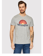 T-shirt - koszulka męska T-Shirt Sunrise W7J2D3X37 Szary Regular Fit - modivo.pl Wrangler