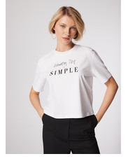 Bluzka Simple T-Shirt TSD550-01 Biały Relaxed Fit - modivo.pl SIMPLE